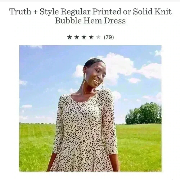 Truth + Style Regular Printed Knit Bubble Hem Dress Size XL A399241 - Picture 10 of 11